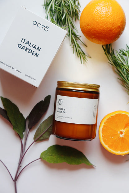 Italian Garden candle (Orange + Rosemary + Sage) | Amber Jar Candle
