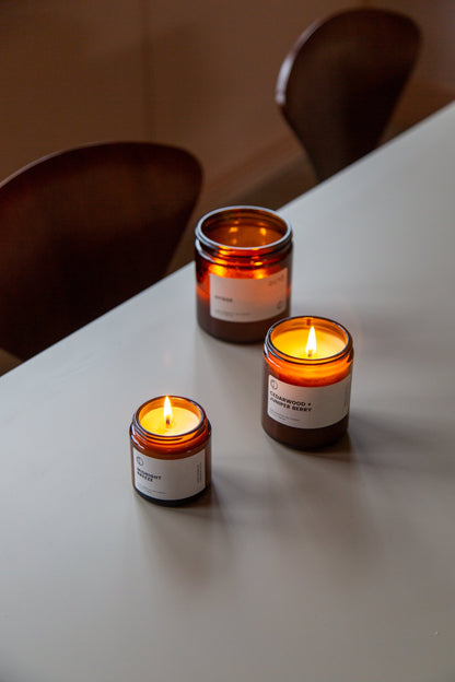 Amber (Lavender + Patchouli + Pine + Cypress + Frankincense) | Amber Jar Candle