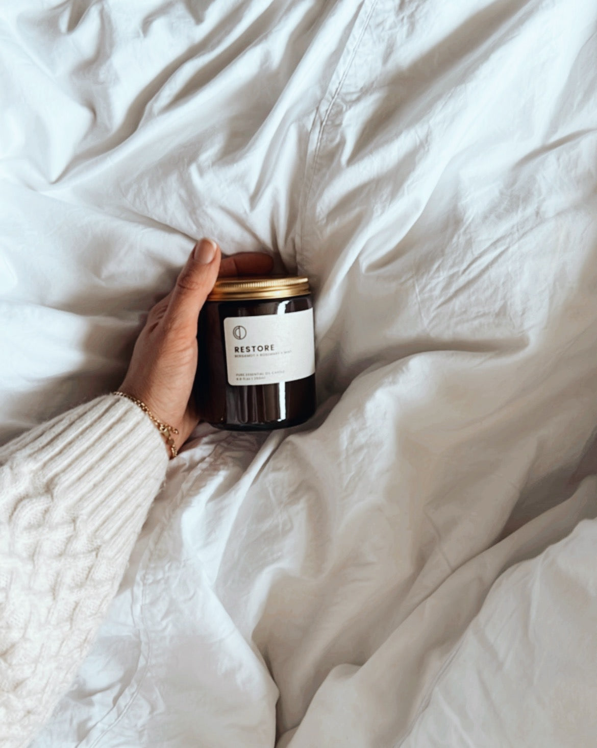 Restore (Bergamot + Mint + Rosemary) | Amber Jar Candle