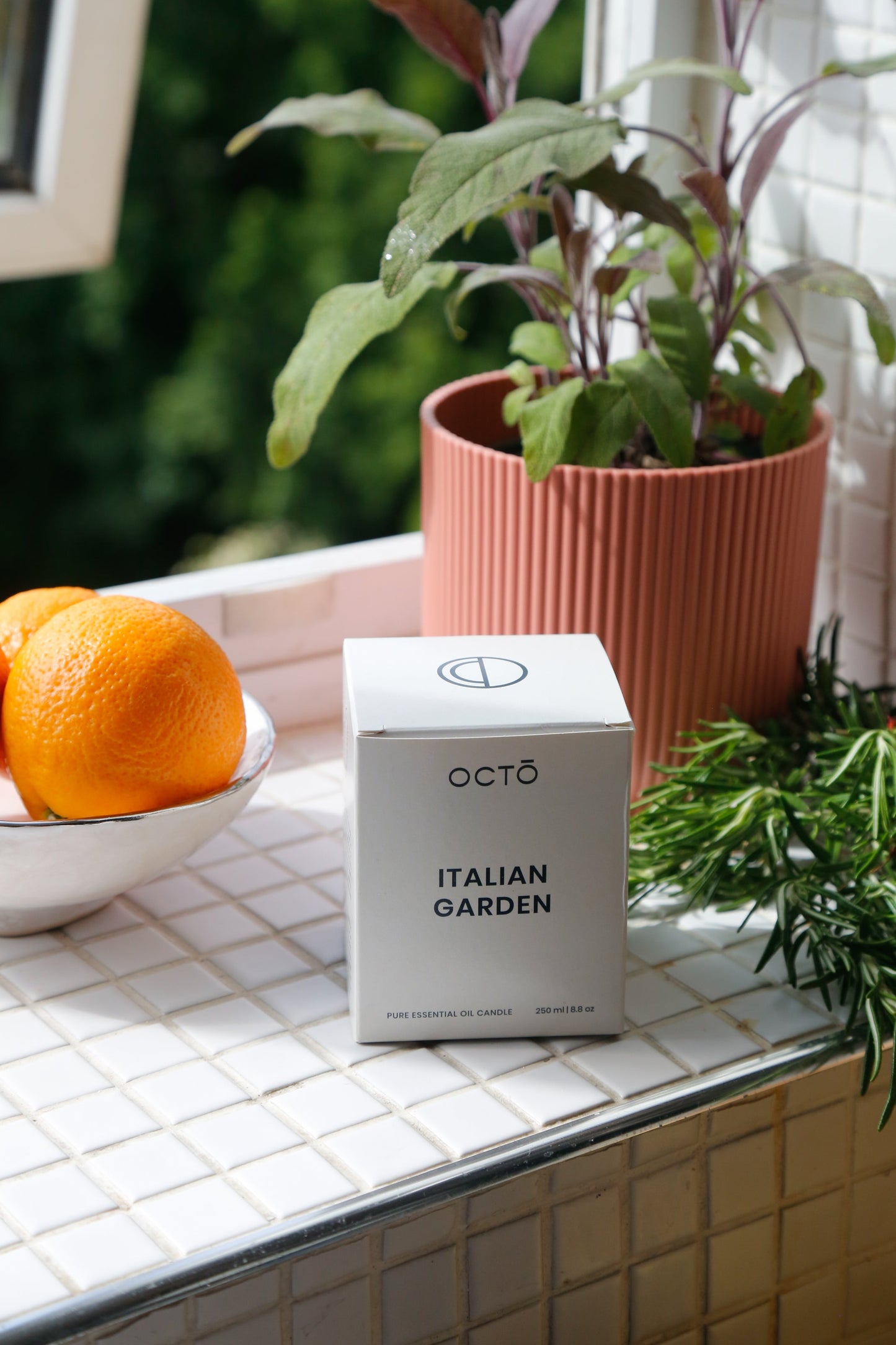 Italian Garden candle (Orange + Rosemary + Sage) | Amber Jar Candle