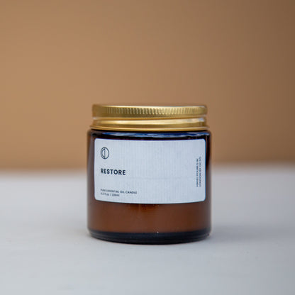 Restore (Bergamot + Mint + Rosemary) | Amber Jar Candle