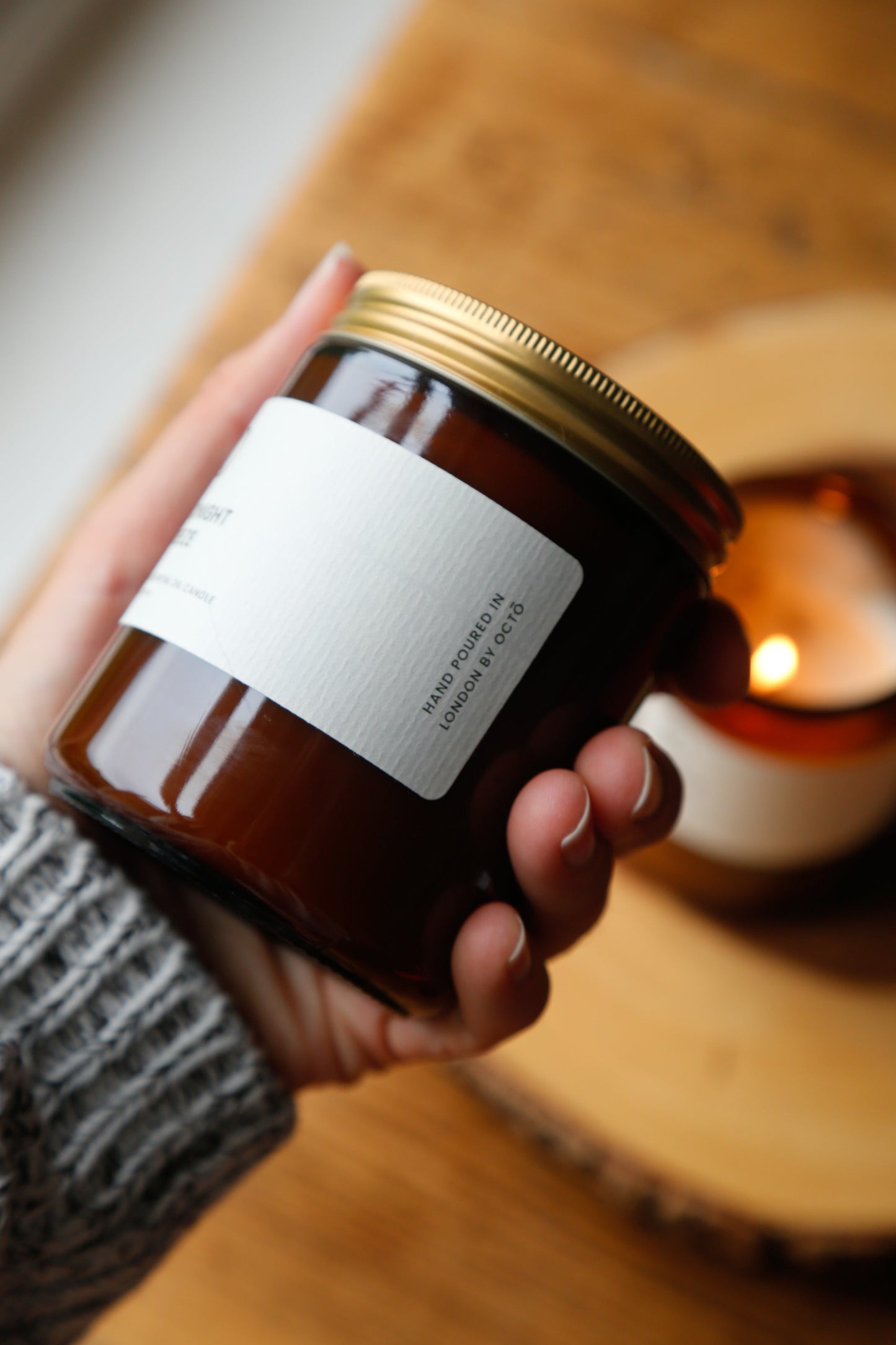 Midnight Breeze candle (Rose Geranium + Vetiver + Patchouli) | Amber Jar Candle